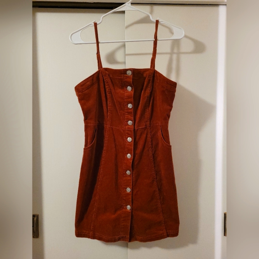 Corduroy Love Tree Spaghetti Strap Dress